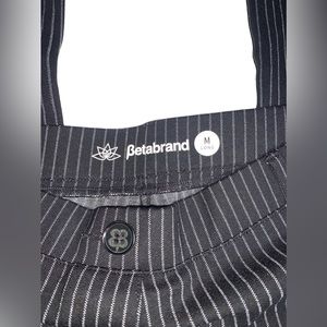 Betabrand Black and White Striped Leggings